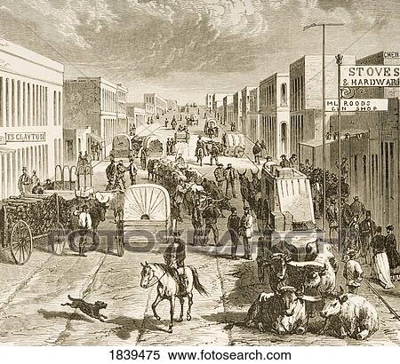 Street In Denver Colorado In 1870S. From American Pictures Drawn With Pen And Pencil By Rev Samuel Manning Circa 1880 View Large Photo Image Stock Photography - Street In Denver Colorado In 1870S. From American Pictures Drawn With Pen And Pencil By Rev Samuel Manning Circa 1880. Fotosearch
