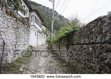 Street In The Gorica District, Berat, Albania View Large Photo Image Stock Image - Street In The Gorica District, Berat, Albania. Fotosearch