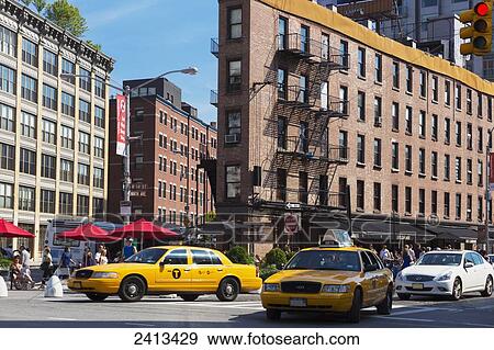 Stock Photo - Street in the Meatpacking District, Chelsea, Manhattan; New York City, New York, United States of America. Fotosearch