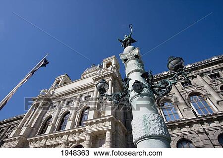 Stock Image - Street lamp by the Natural History Museum, Vienna (Wien), Austria. Fotosearch