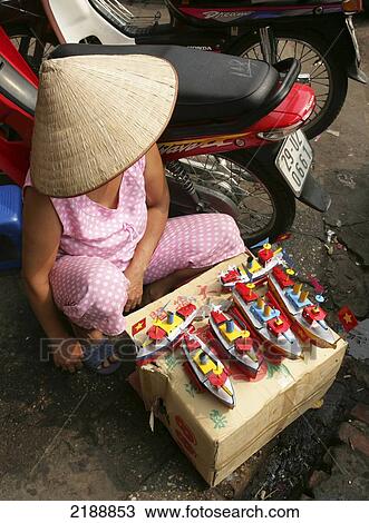 Stock Image - Street Life In The Old Quater Hanoi Vietnam. Fotosearch