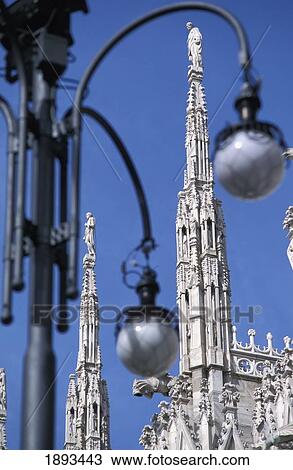 Street Light With Duomo Cathedral In Background View Large Photo Image Stock Image - Street Light With Duomo Cathedral In Background. Fotosearch