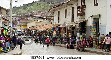 Street Market; Cusco Peru View Large Photo Image Stock Image - Street Market; Cusco Peru. Fotosearch
