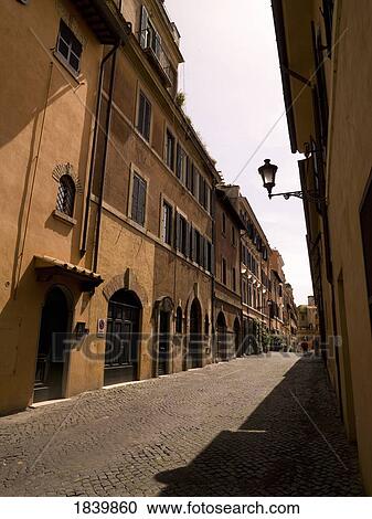 Stock Image - Street Of Old Town; Rome, Italy. Fotosearch