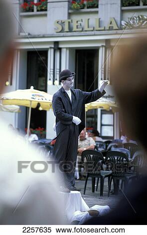 Stock Photography - Street Performer, Brussels, Belgium.. Fotosearch