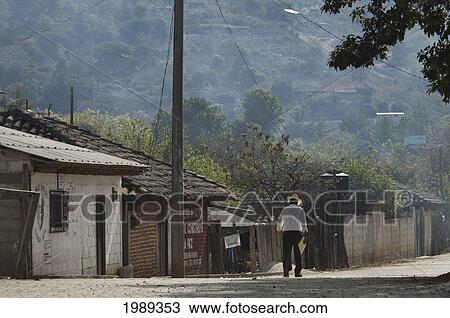 Stock Image - Street Scene, Amatenango Del Valle, Chiapas, Mexico. Fotosearch