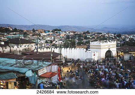 Picture - Street scene around the old city of Harar in Eastern Ethiopia; Harar, Ethiopia. Fotosearch