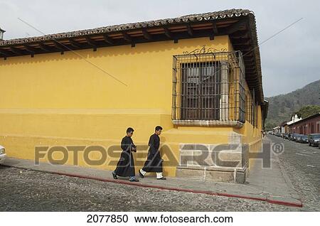 Stock Image - Street Scene At Easter, Antigua, Sacatep. Fotosearch