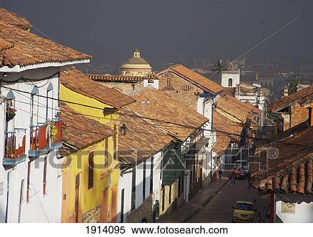 Street scene; Bogota (Candelaria Old Town) Colombia View Large Photo Image Stock Photography - Street scene; Bogota (Candelaria Old Town) Colombia. Fotosearch