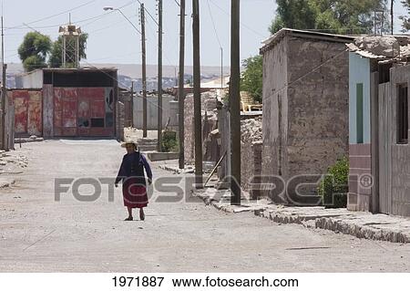 Stock Photo - Street Scene, Chiu Chiu, Antofagasta Region, Chile. Fotosearch