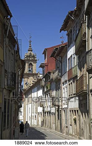 Picture - Street Scene In Braga. Fotosearch