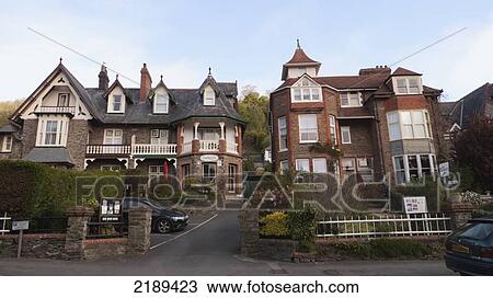 Stock Image - Street Scene In Lynmouth, Exmoor, United Kingdom. Fotosearch