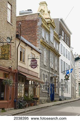 Stock Photography - Street Scene In Old Quebec; Quebec City Quebec Canada. Fotosearch