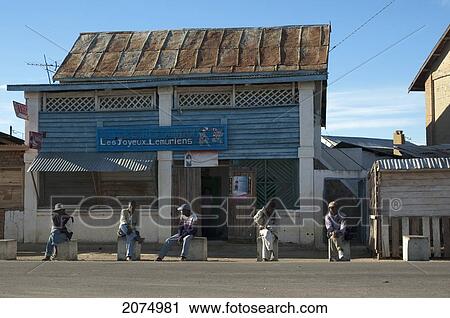 Stock Image - Street Scene In Ranohira, Fianarantsoa Province, Madagascar. Fotosearch