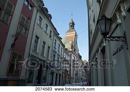 Street Scene In The Old Town, Riga, Latvia View Large Photo Image Stock Image - Street Scene In The Old Town, Riga, Latvia. Fotosearch