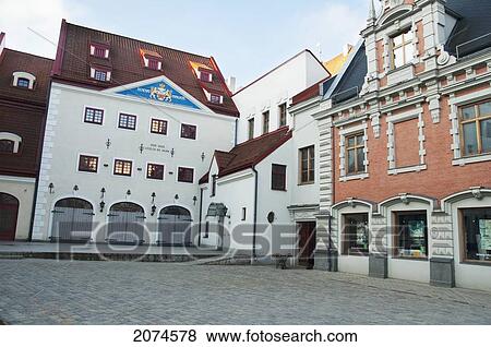 Street Scene In The Old Town, Riga, Latvia View Large Photo Image Stock Photo - Street Scene In The Old Town, Riga, Latvia. Fotosearch