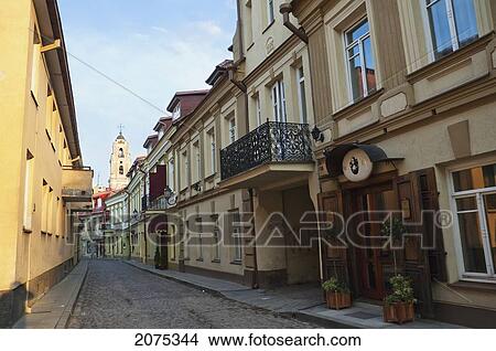 Picture - Street Scene In The Old Town, Vilnius, Lithuania. Fotosearch