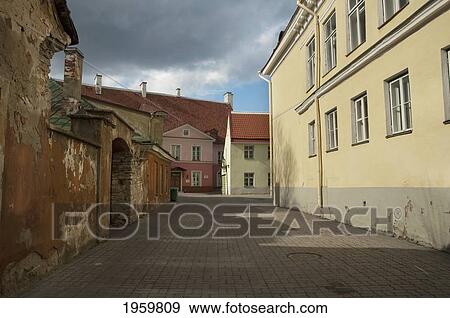 Stock Photo - Street Scene In Toompea At Tallinn, Estonia. Fotosearch