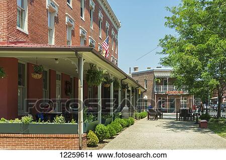 Picture - Street scene of downtown Berlin, near the Hotel Atlantic; Berlin, Maryland, United States of America. Fotosearch