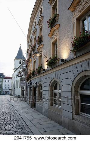 Street Scene, Passau, Bavaria, Germany View Large Photo Image Stock Photography - Street Scene, Passau, Bavaria, Germany. Fotosearch