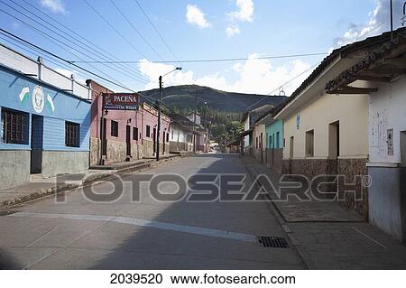 Stock Image - Street Scene, Samaipata, Santa Cruz Department, Bolivia. Fotosearch