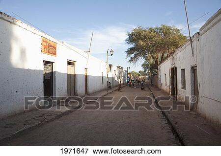 Stock Photo - Street Scene, San Pedro De Atacama, Antofagasta Region, Chile. Fotosearch