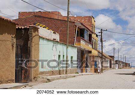 Stock Image - Street Scene, Sica Sica, La Paz Department, Bolivia. Fotosearch