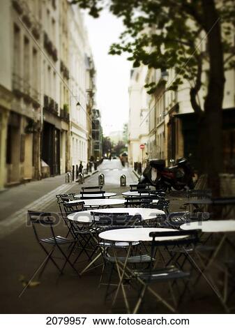 Street Scene With Coffee Tables; Paris France View Large Photo Image Stock Photo - Street Scene With Coffee Tables; Paris France. Fotosearch