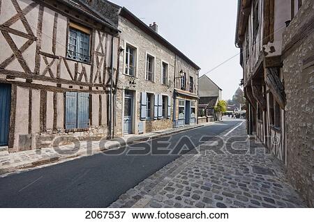 Street Scene With Half-Timbered Houses, Provins, Seine-Et-Marne, France View Large Photo Image Stock Photo - Street Scene With Half-Timbered Houses, Provins, Seine-Et-Marne, France. Fotosearch
