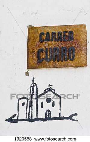 Stock Photo - Street Sign With Drawing Under It. Fotosearch