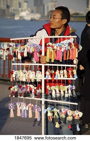 Street Vendor On The Bund; Shanghai, China View Large Photo Image Stock Photography - Street Vendor On The Bund; Shanghai, China. Fotosearch