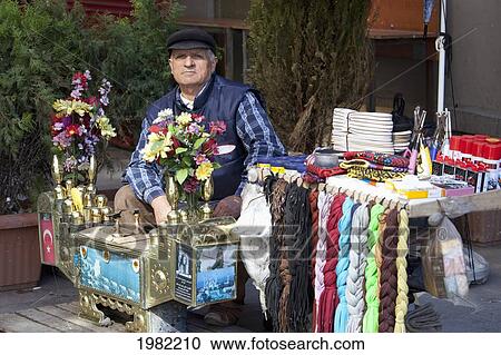 Street Vendor Selling His Wares; Istanbul Turkey View Large Photo Image Stock Image - Street Vendor Selling His Wares; Istanbul Turkey. Fotosearch