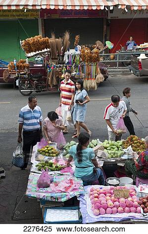Stock Photography - Street vendors near the Khao San Road; Bangkok, Thailand. Fotosearch