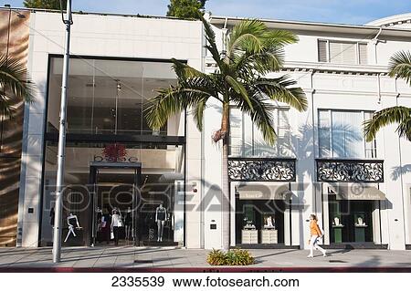Street View With Fashionable Clothing Store; California, Usa View Large Photo Image Stock Photo - Street View With Fashionable Clothing Store; California, Usa. Fotosearch