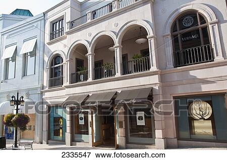 Stock Photo - Street View With Store; California, Usa. Fotosearch