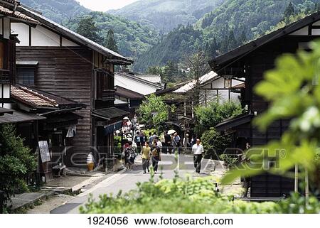 Stock Photograph - Streets Of Old Wooden Houses. Fotosearch