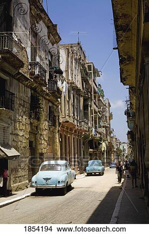 Picture - Streetscape, Old Havana; Havana, Cuba. Fotosearch