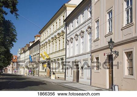 Streetscape, Prague, Czech Republic View Large Photo Image Stock Photograph - Streetscape, Prague, Czech Republic. Fotosearch