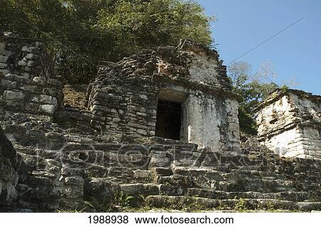 Stock Photo - Structures On The Acropolis, Bonampak, Chiapas, Mexico. Fotosearch
