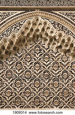 Stucco Decoration In Bahia Palace, Detail, Marrakech (Marrakesh), Morocco View Large Photo Image Picture - Stucco Decoration In Bahia Palace, Detail, Marrakech (Marrakesh), Morocco. Fotosearch