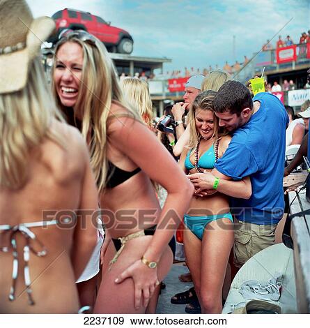 Stock Photo - Students Drinking And Dancing At Club La Vela, Spring Break, Panama City, Florida, Usa.. Fotosearch