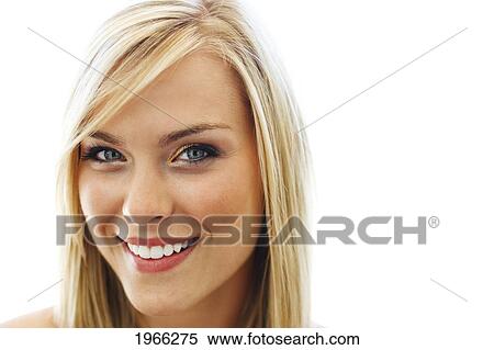 Studio Portrait Of Beautiful Blond Woman, White Background. View Large Photo Image Stock Photography - Studio Portrait Of Beautiful Blond Woman, White Background.. Fotosearch