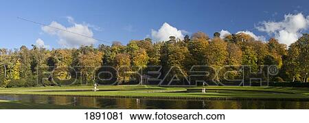 Stock Image - Studley Royal Park; North Yorkshire, England. Fotosearch