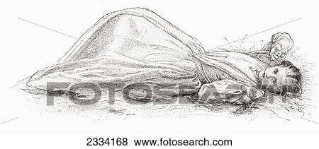 Stock Photo - Study For The Painting Apple Blossoms Also Known As Spring By Sir John Everett Millais. From The Strand Magazine, Published 1896. Fotosearch