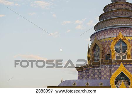 Stock Photo - Stupa at Buddhist temple; Thaton, Chiang Rai, Thailand. Fotosearch