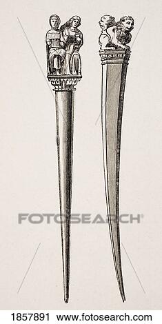 Styli Used For Writing In The 14Th Century. From A 19Th Century Print. View Large Photo Image Stock Image - Styli Used For Writing In The 14Th Century. From A 19Th Century Print.. Fotosearch