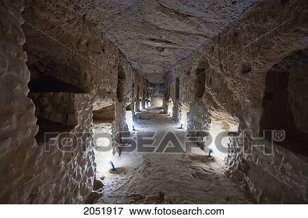 Stock Photo - Subterranean Gallery Under The Acropolis Of Alexandria, Alexandria, Al Iskandar. Fotosearch