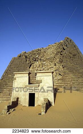Stock Image - Sudan, Pyramids; Meroe. Fotosearch