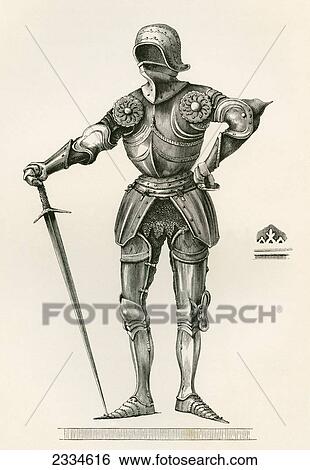 Suit Of Gothic Armour, Known As á La Poulaine, Dating From A. D. 1450. From The British Army: It's Origins, Progress And Equipment, Published 1868. View Large Photo Image Stock Photograph - Suit Of Gothic Armour, Known As á La Poulaine, Dating From A. D. 1450. From The British Army: It's Origins, Progress And Equipment, Published 1868.. Fotosearch