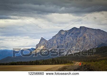 Stock Image - Sukakpak Mountain at evening, Dalton Hwy, Arctic Alaska, Autumn. Fotosearch